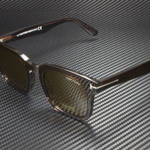 New! Tom Ford Brown Striped 50mm Sunglasses